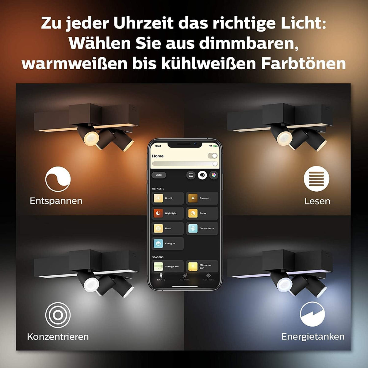 Philips Hue Centris 3 Spot Light, Iluminat interior, form încrucișată, Negru - 8720169318670