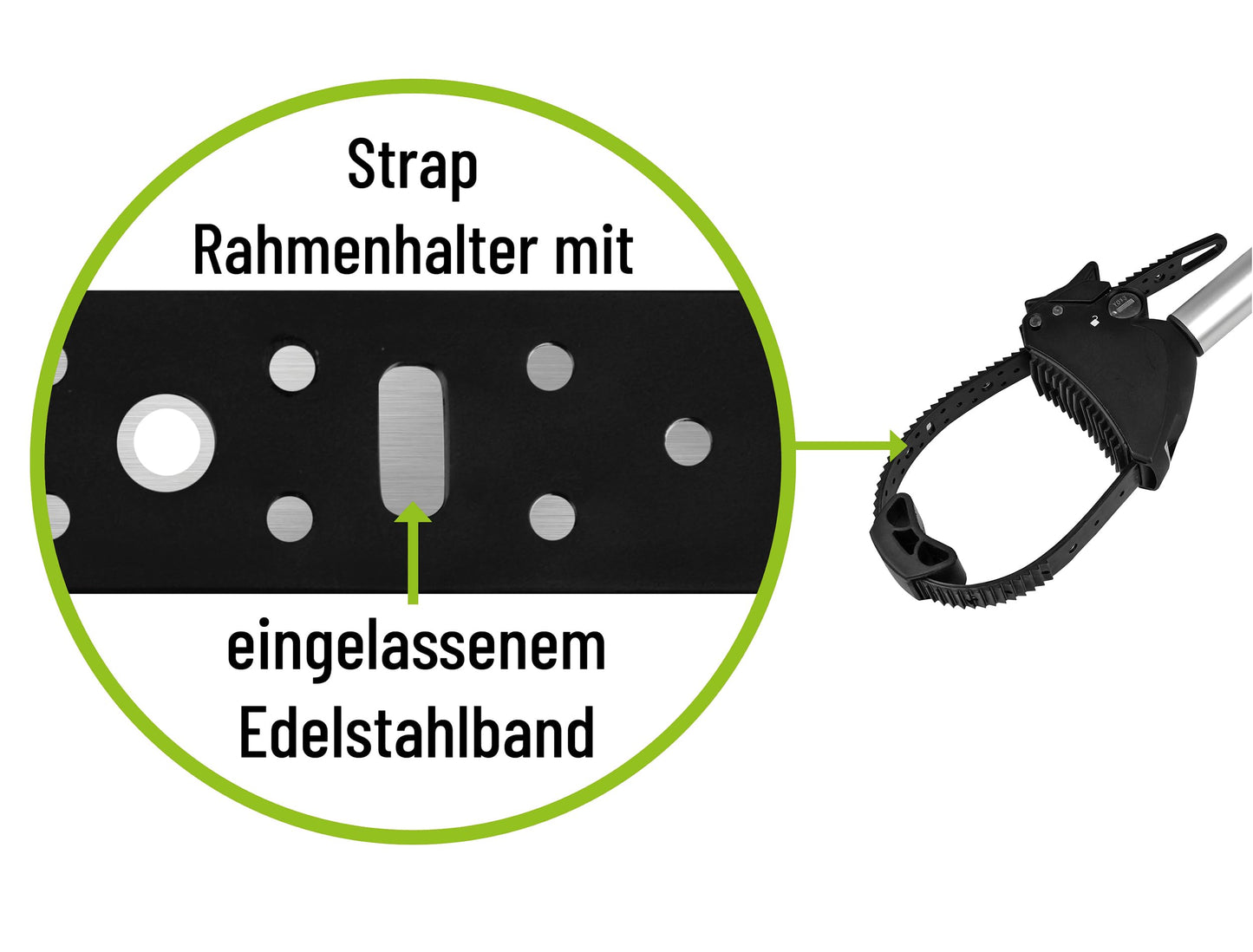 EUFAB 11248 Adjustable strap frame holder 40cm, black/silver