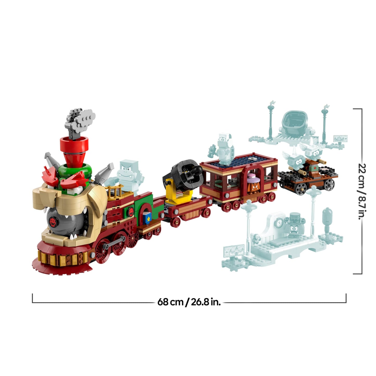LEGO Super Mario The Bowser Express Train - Interactive toy with 2 stations & 6 figures, Hammer Brother, Boom Boom, 2 Goombas & 2 Paradots - Gift for boys & girls aged 9 and up - 71437