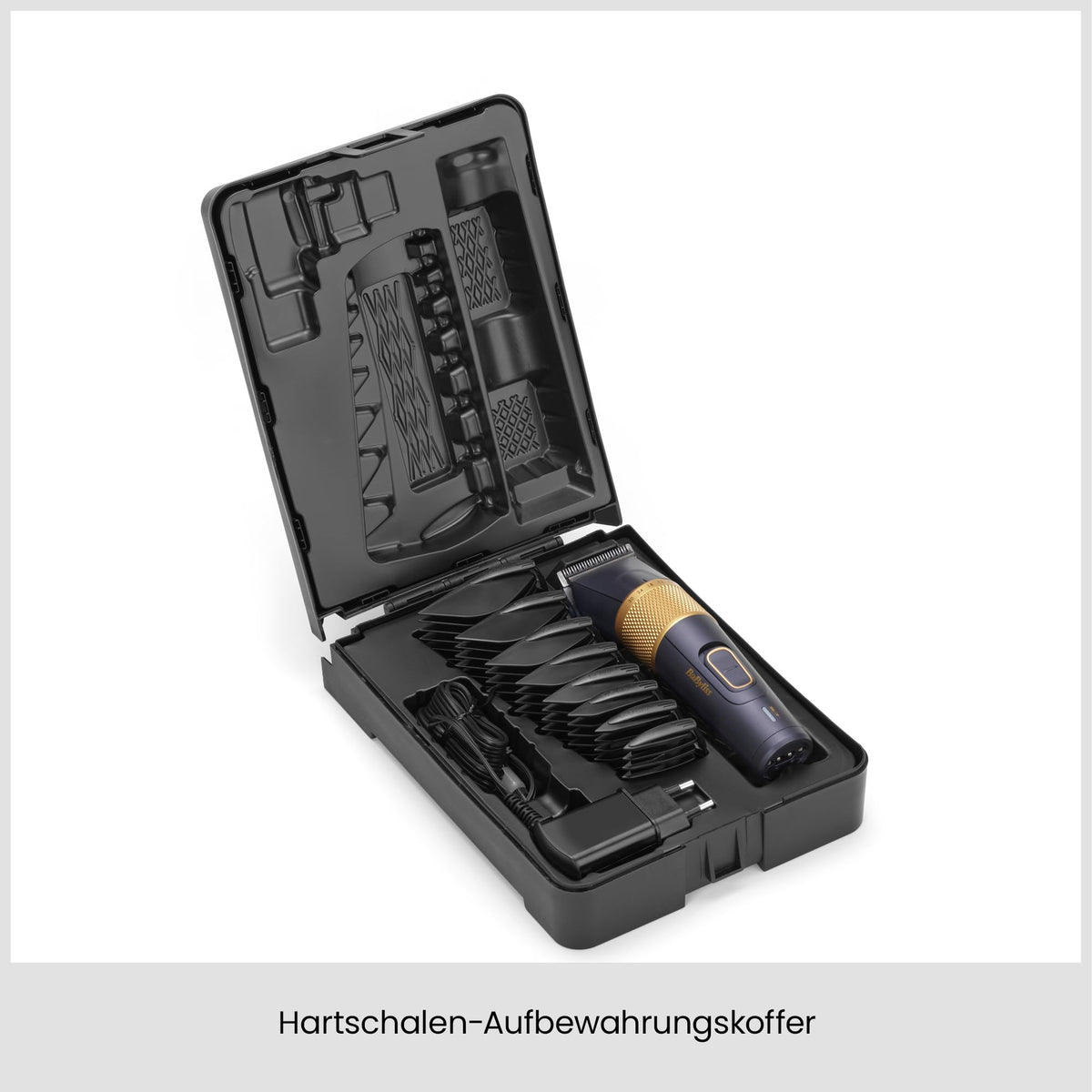 BaByliss Lithium Performance Hair Clipper – Cordless professional performance, 45 length settings (0.6–28 mm), lithium battery, dark blue/gold, E986E