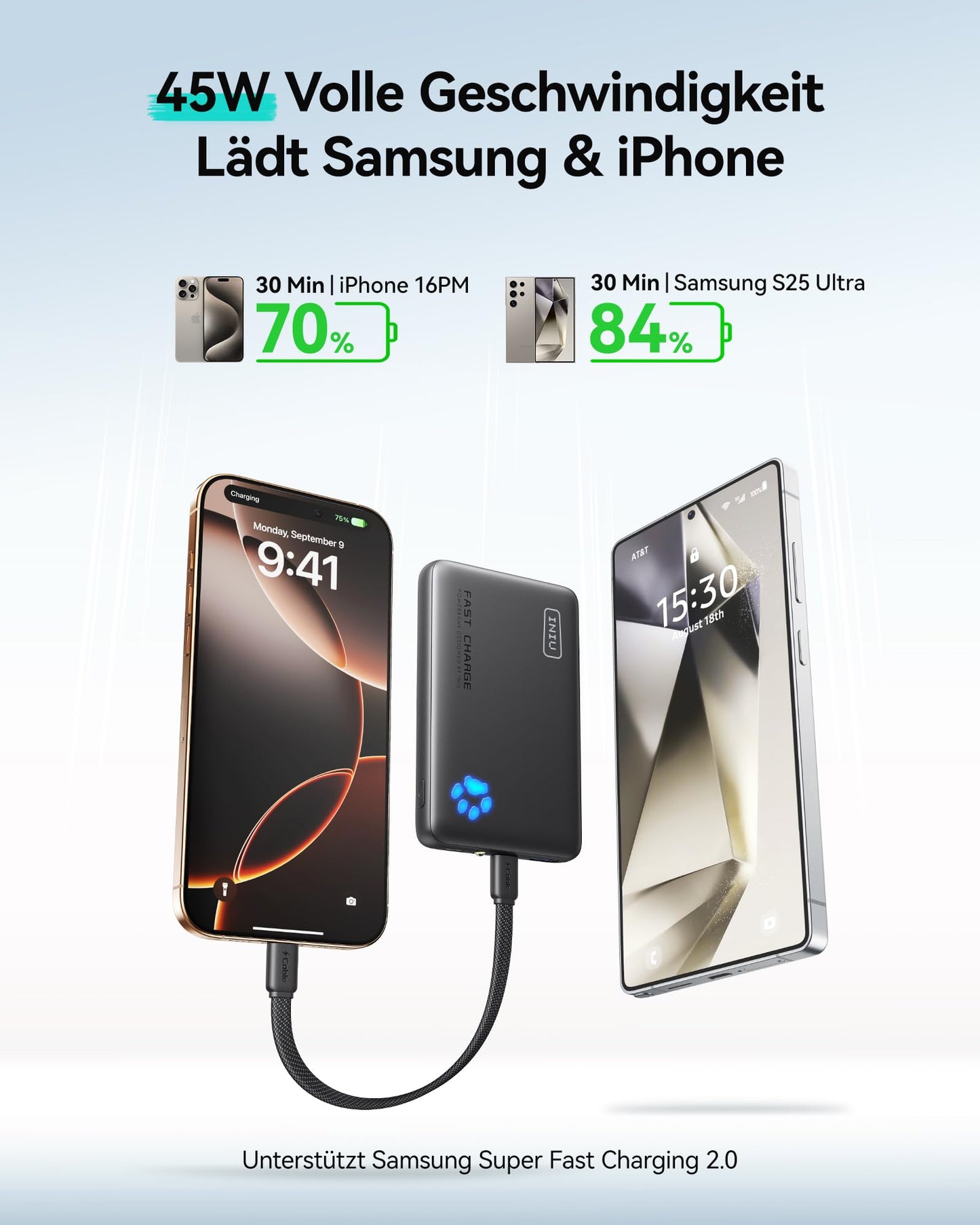 INIU Portable Charger Ultra Thin 10000mAh 45W PD Power Bank Fast Charging Mini Battery Travel Accessories Ship Accessories for Students Travelers Teens Boys Girls Green - P41