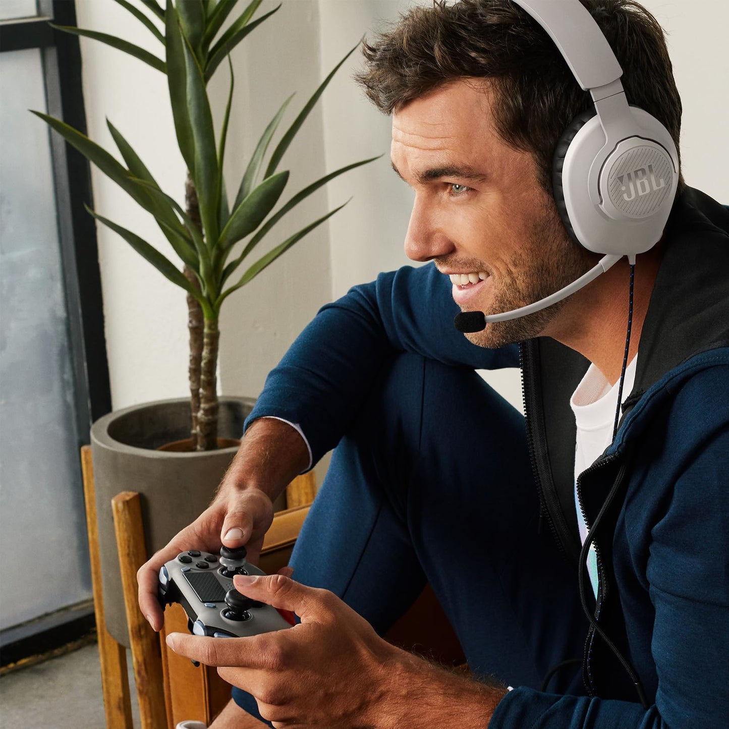 JBL Quantum 100P Over-Ear-Gaming-Headset - JBLQ100PWHTBLU