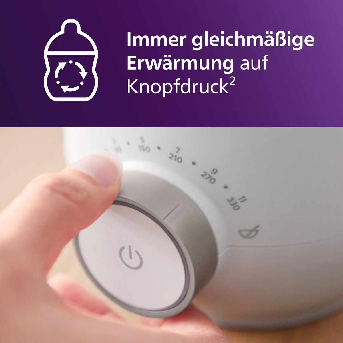 Philips Avent Bottle Warmer Gift Set – Fast Premium Bottle Warmer and Natural Response Baby Bottle, intelligent temperature control, automatic shut-off, defrost function, SCF358/10