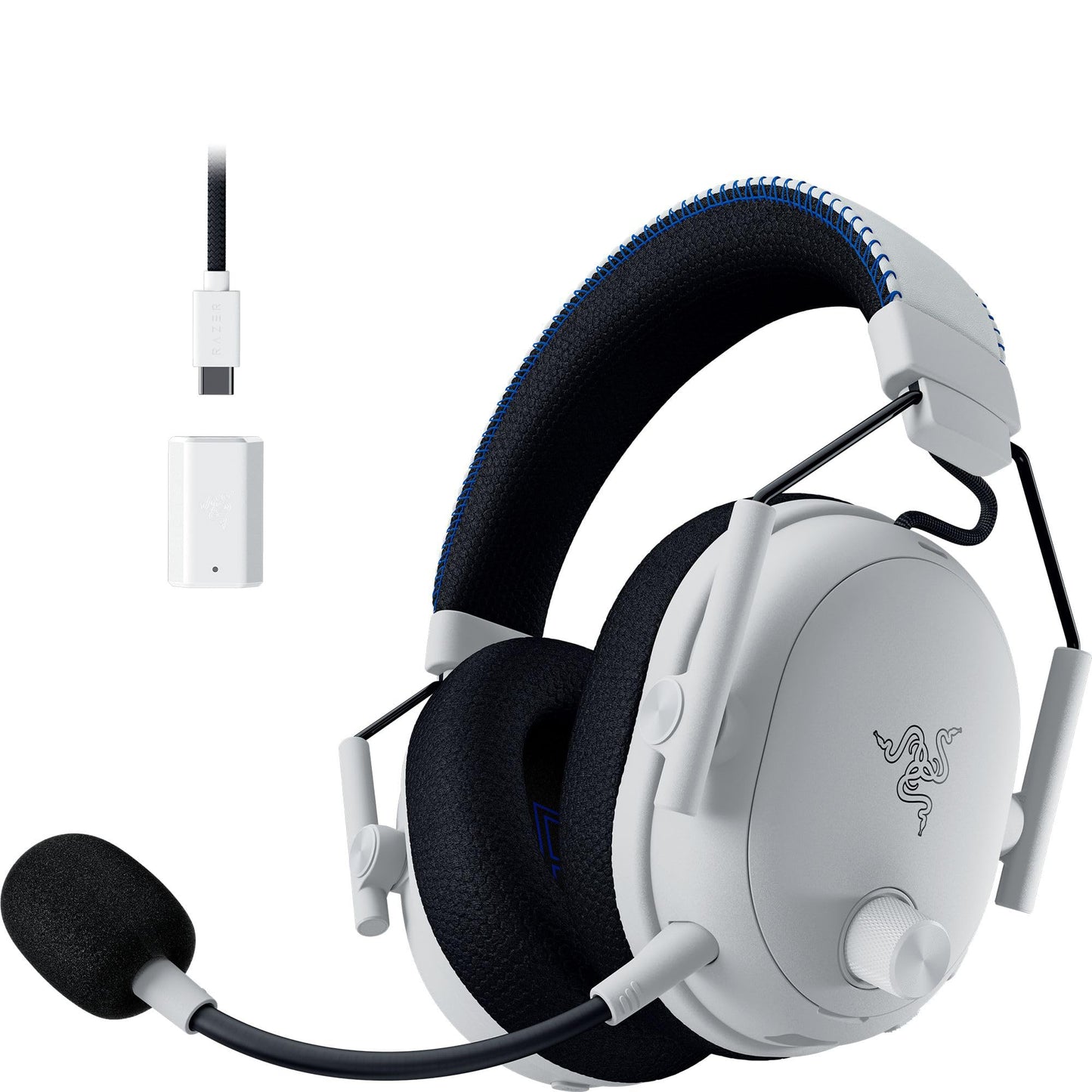 Razer BlackShark V3 Pro for Playstation - Wireless e-sports headset with active noise cancellation (ANC) - Triforce 50mm driver - HyperSpeed 2.4 GHz - THX Spatial Audio - PS5/PC | White - RZ04-05400600-R3G1