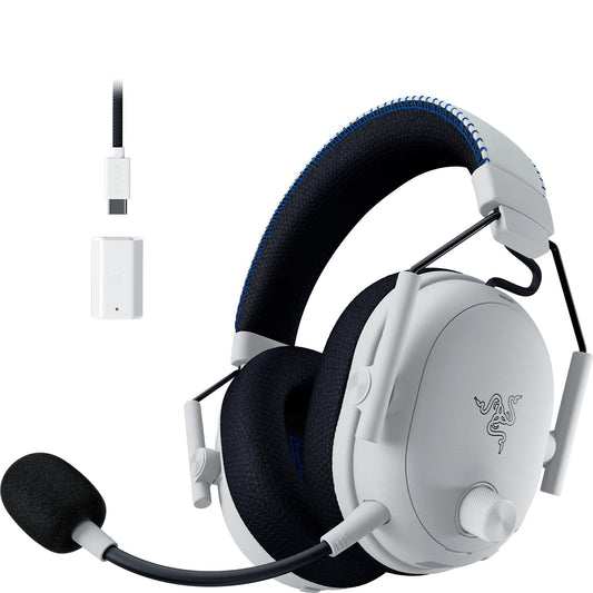 Razer BlackShark V3 Pro for Playstation - Wireless e-sports headset with active noise cancellation (ANC) - Triforce 50mm driver - HyperSpeed 2.4 GHz - THX Spatial Audio - PS5/PC | White - RZ04-05400600-R3G1