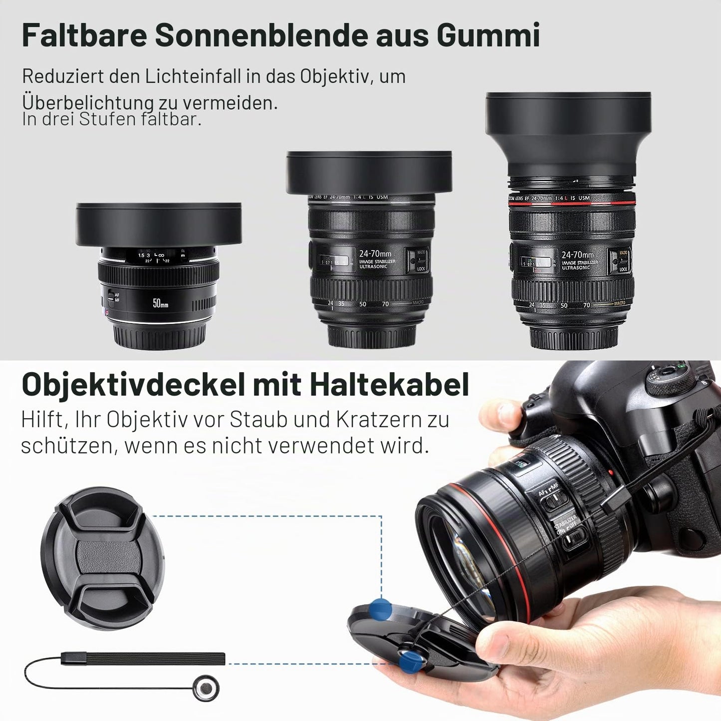 NEEWER 77mm ND Filter Kit and Lens Accessories, ND2 ND4 ND8 UV FLD CPL (Circular Polarizing) Filter Set with Lens Cap/Tulip Lens Hood - 10101725
