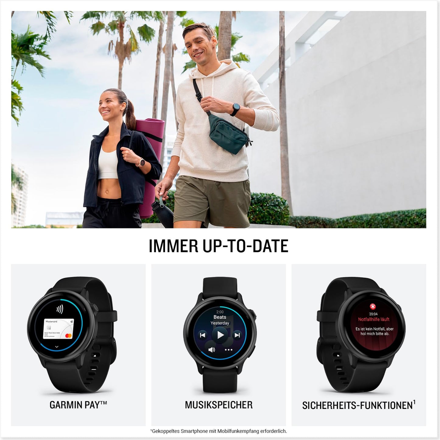Garmin vívoactive 6 42mm - fitness smartwatch, 1.2" AMOLED touch display, up to 11 days battery life, 80+ sports apps, training options, health functions, smart notifications, GarminPay - 010-02985-02