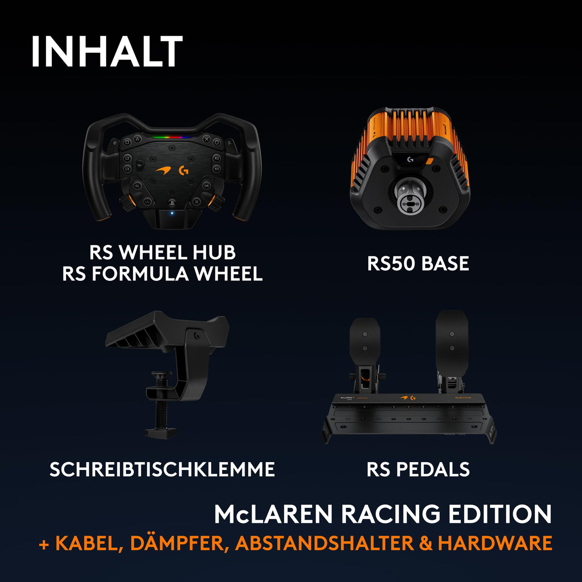 Logitech G RS50 McLaren Racing Bundle Direct Drive Wheel Base - Black - 941-000353