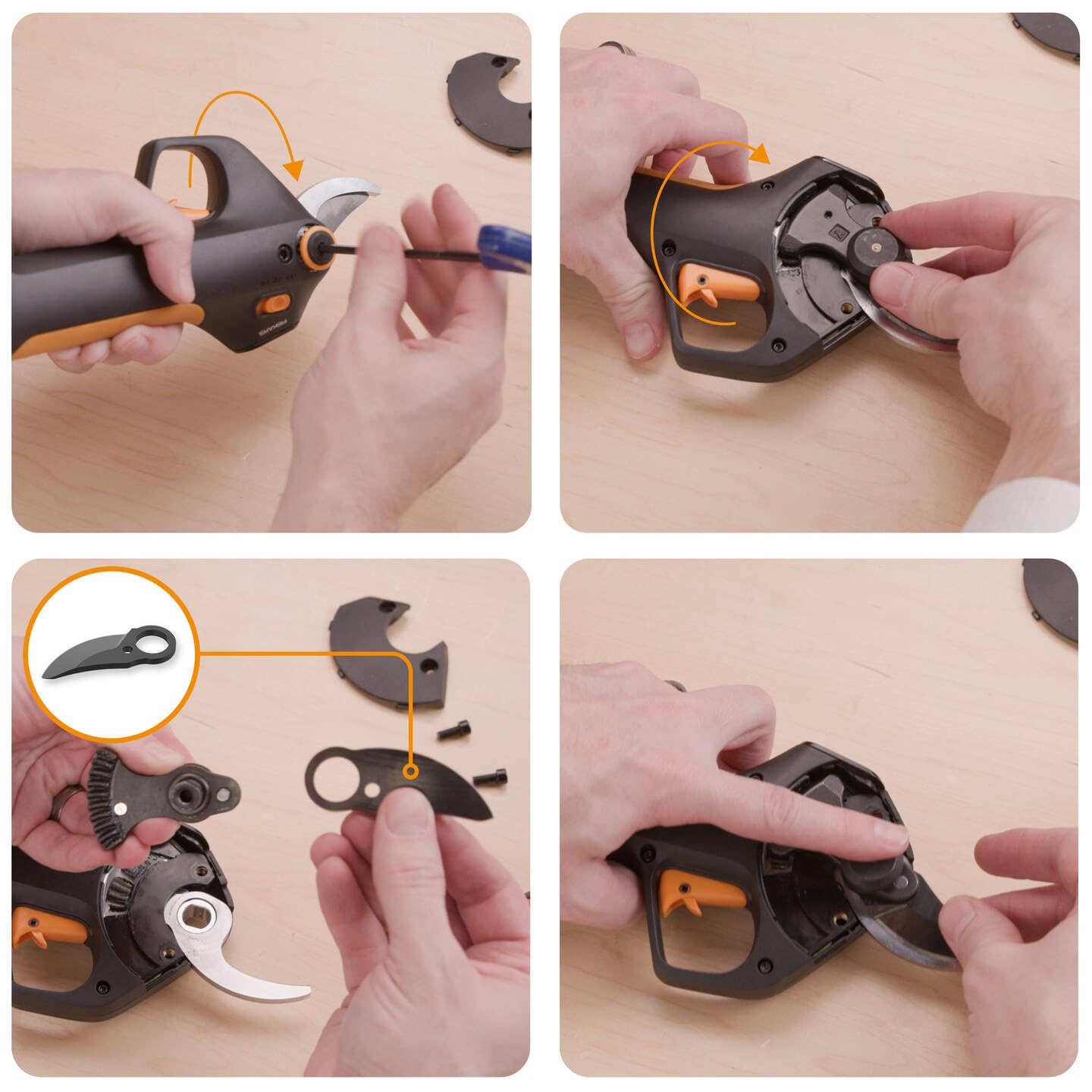 Fiskars replacement blade for M Bypass cordless secateurs, non-stick coated, for branches up to Ø 25 mm, rust-resistant, steel, black, 1084947