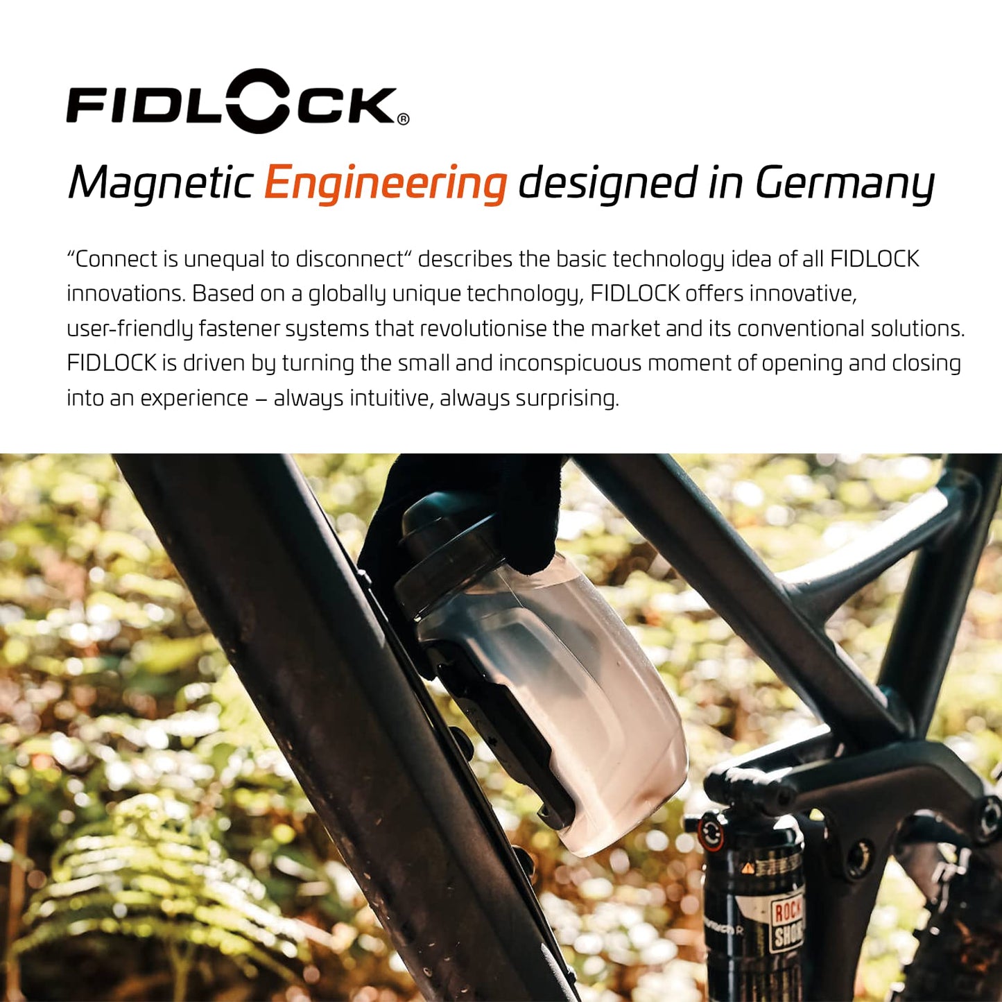FIDLOCK TWIST bottle 450 + bike base - 450 ml bicycle drinking bottle with magnetic bicycle bottle holder, ideal for racing bikes, MTB & gravel, compact design, smoke color - 09611TBL