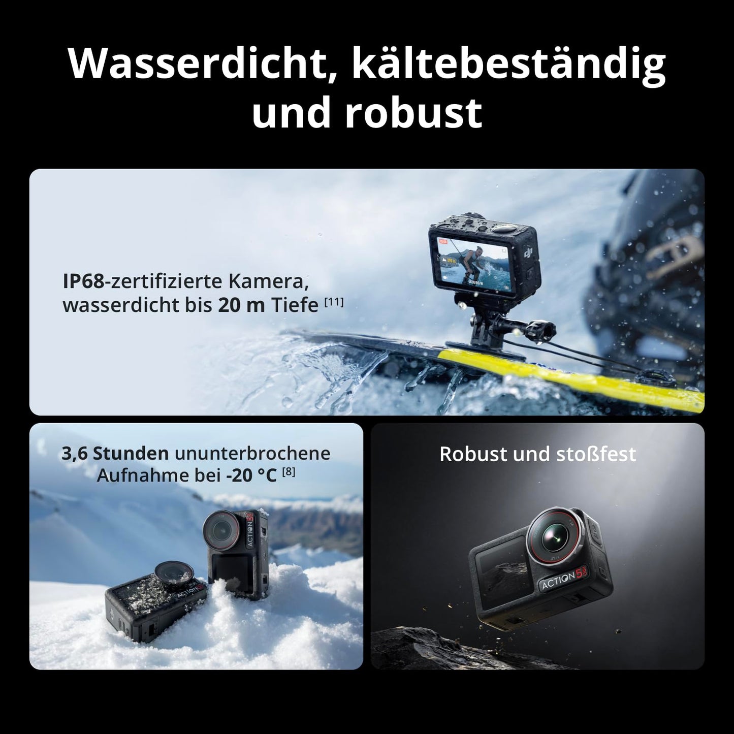 DJI Osmo Action 5 Pro Adventure Combo, Action Cam 4K with 1/1.3" sensor, 12 hours extended battery life with 3 batteries, stabilization, two OLED touchscreens, underwater camera for sports, vlog - 6941565981059