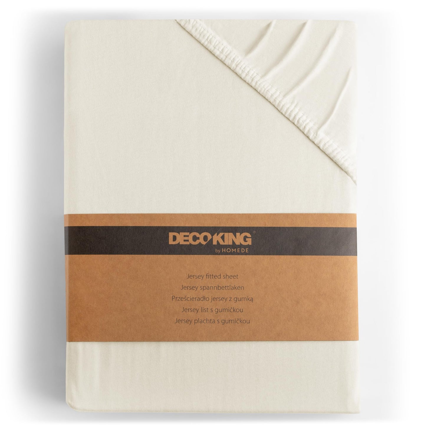 DecoKing fitted sheet 200x220 220x240 cm 100% combed cotton ecru fitted sheets jersey box spring bed Amber 200 x 220 220 x 240
