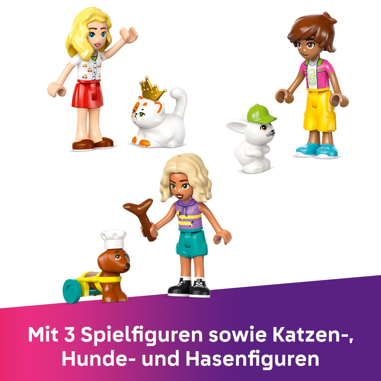 LEGO Friends Pet Accessories Shop - with dog, cat and rabbit animal figures, 3 minifigures and lots of pet care accessories - gift for girls and boys aged 6 and up - 42650