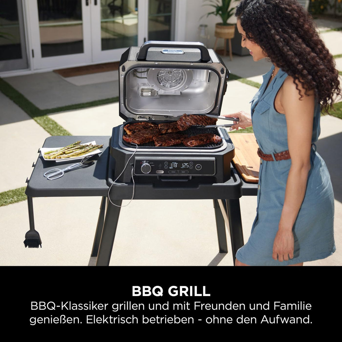 Ninja Woodfire Pro XL Electric Grill, Woodfire Pellets, Weatherproof, OG850EU