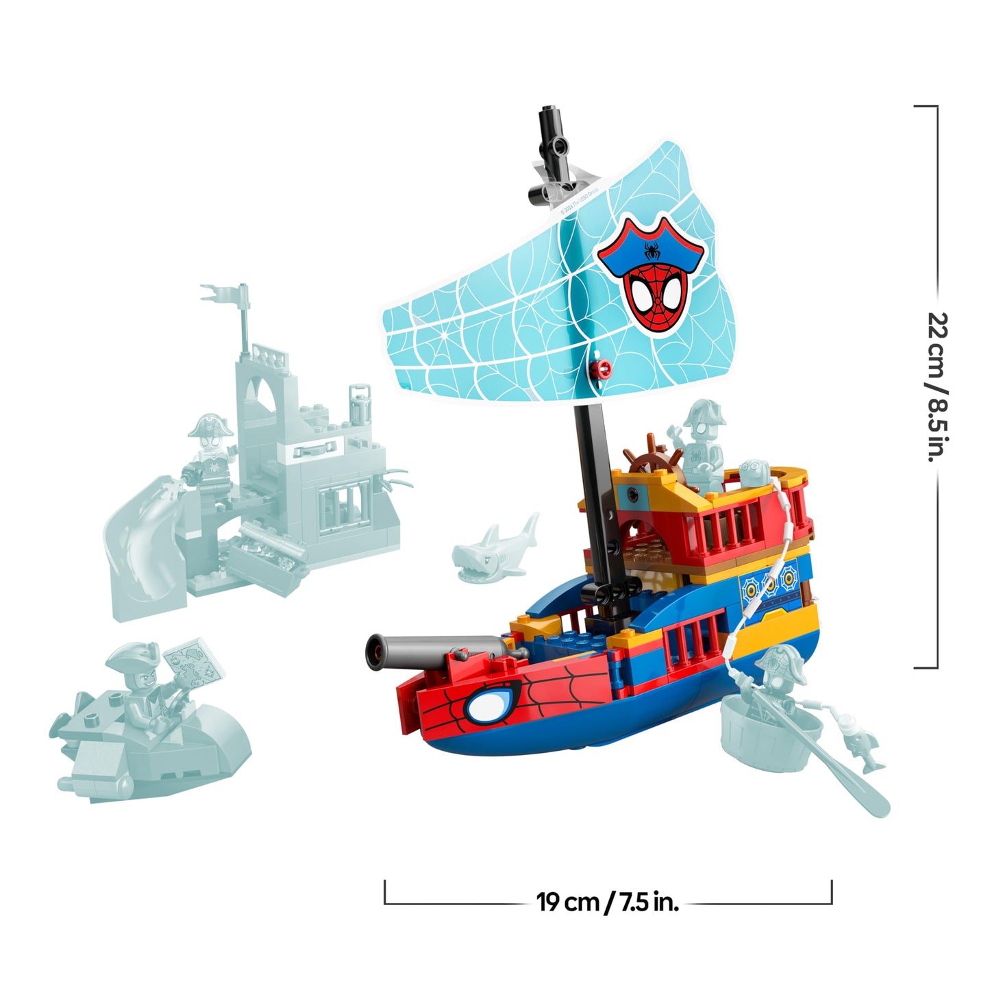 LEGO ǀ Pirate Ship from Spidey's Team - Superhero Set with a Ship Model, 2 Boats, 4 Minifigures - Gift for Boys Aged 4 and Up and Fans of the Spidey and His Super Friends Series - 11208