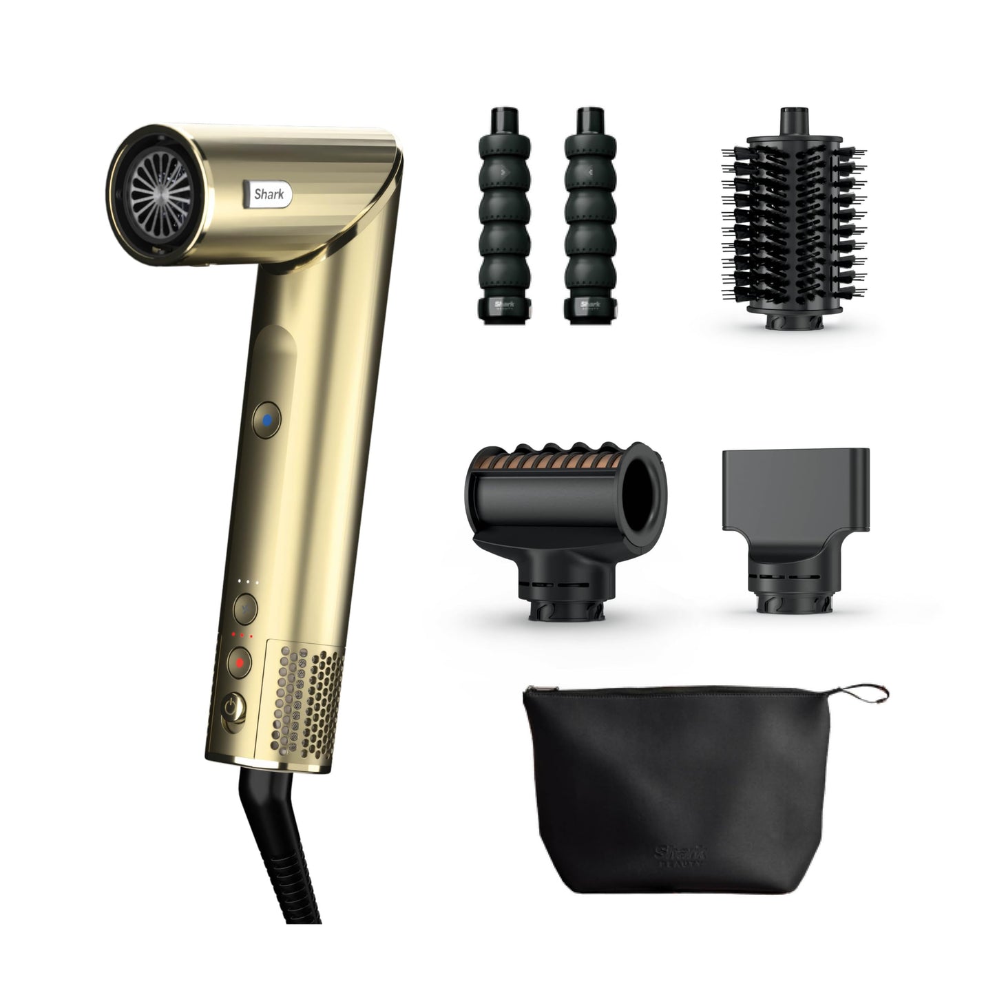 Shark FlexStyle 4-in-1 Air Styler & Hair Dryer Limited Edition, Auto Wrap Curl Attachment, Paddle Brush, Oval Brush, Concentrator, Diffuser, Storage Case, No Heat Damage, HD434F1GDEU