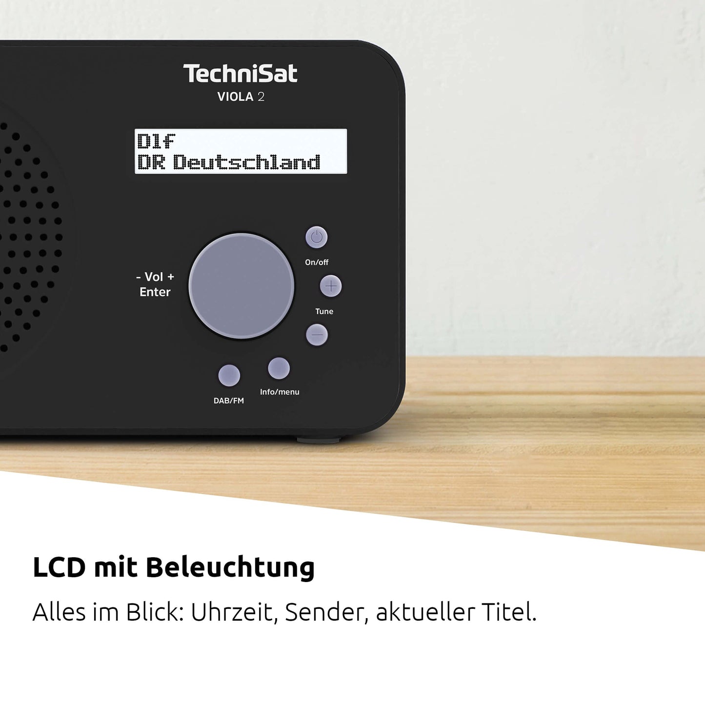 TechniSat VIOLA 2 - portable DAB radio, DAB+, FM, 1 watt RMS, black - 0002/3906