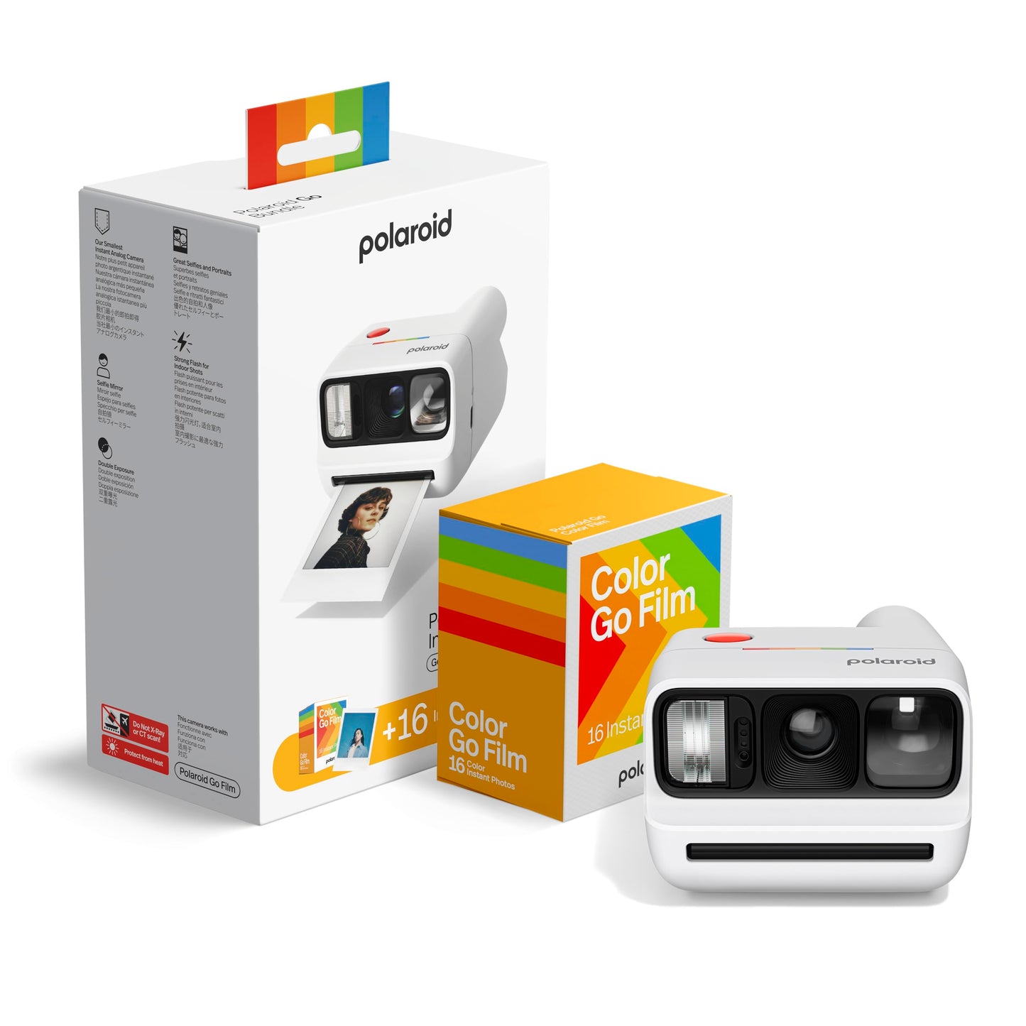 Polaroid - Bundle Instant Camera Go Gen 3 White + Go Color Film (16 Photos) - 006660