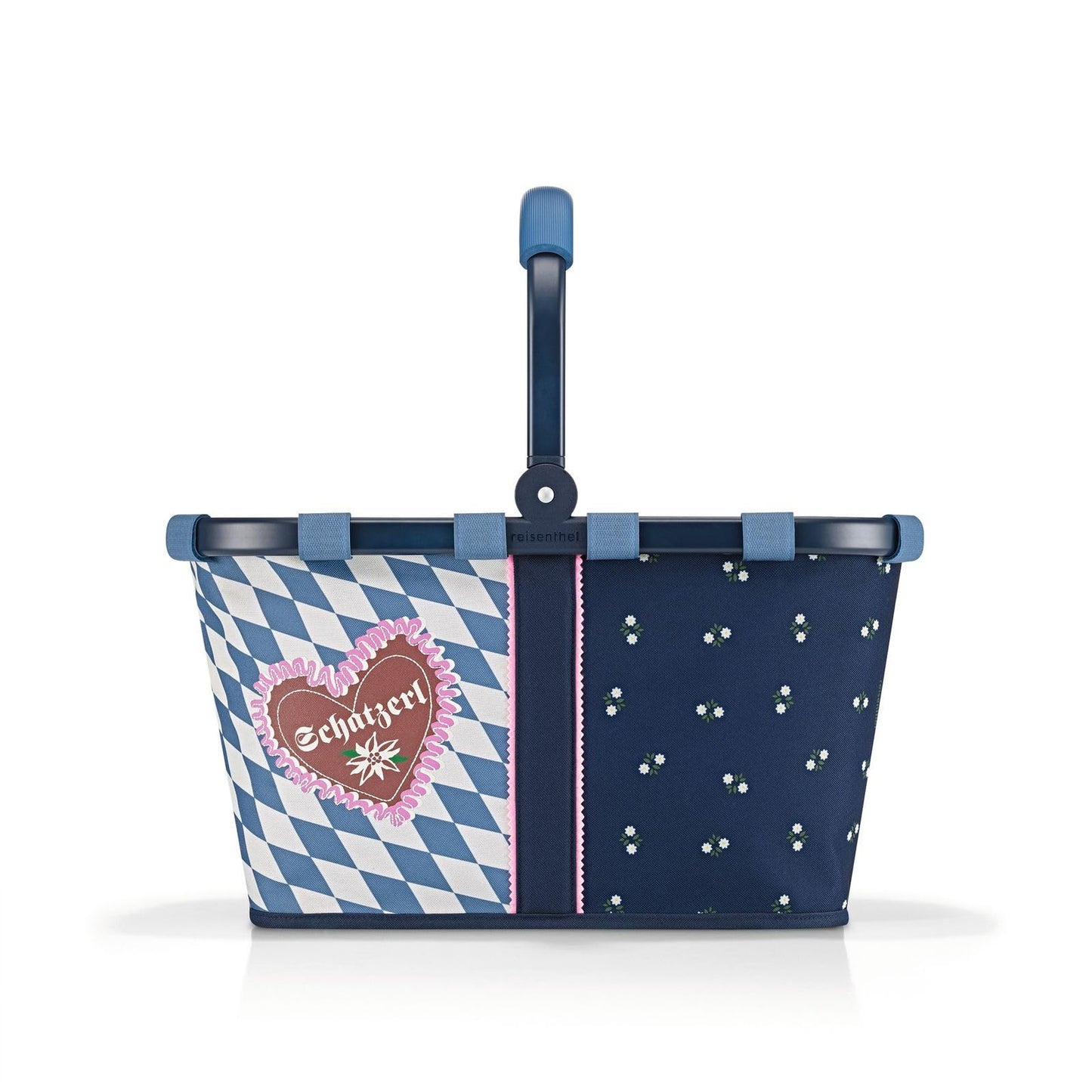 Reisenthel carrybag frame Bavaria 6 blue – Stable shopping basket with lots of storage space and practical inner pocket – Elegant and water-repellent design - BK4083