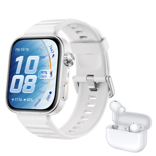 HUAWEI Watch FIT 5 Pro Smartwatch+FreeBuds SE 4 White, GPS, fitness tracker with ECG & sleep tracker, 1.92" display, NFC payment, sports watch with sports analysis, up to 10 days battery, 5 ATM, white - Niki-B29F