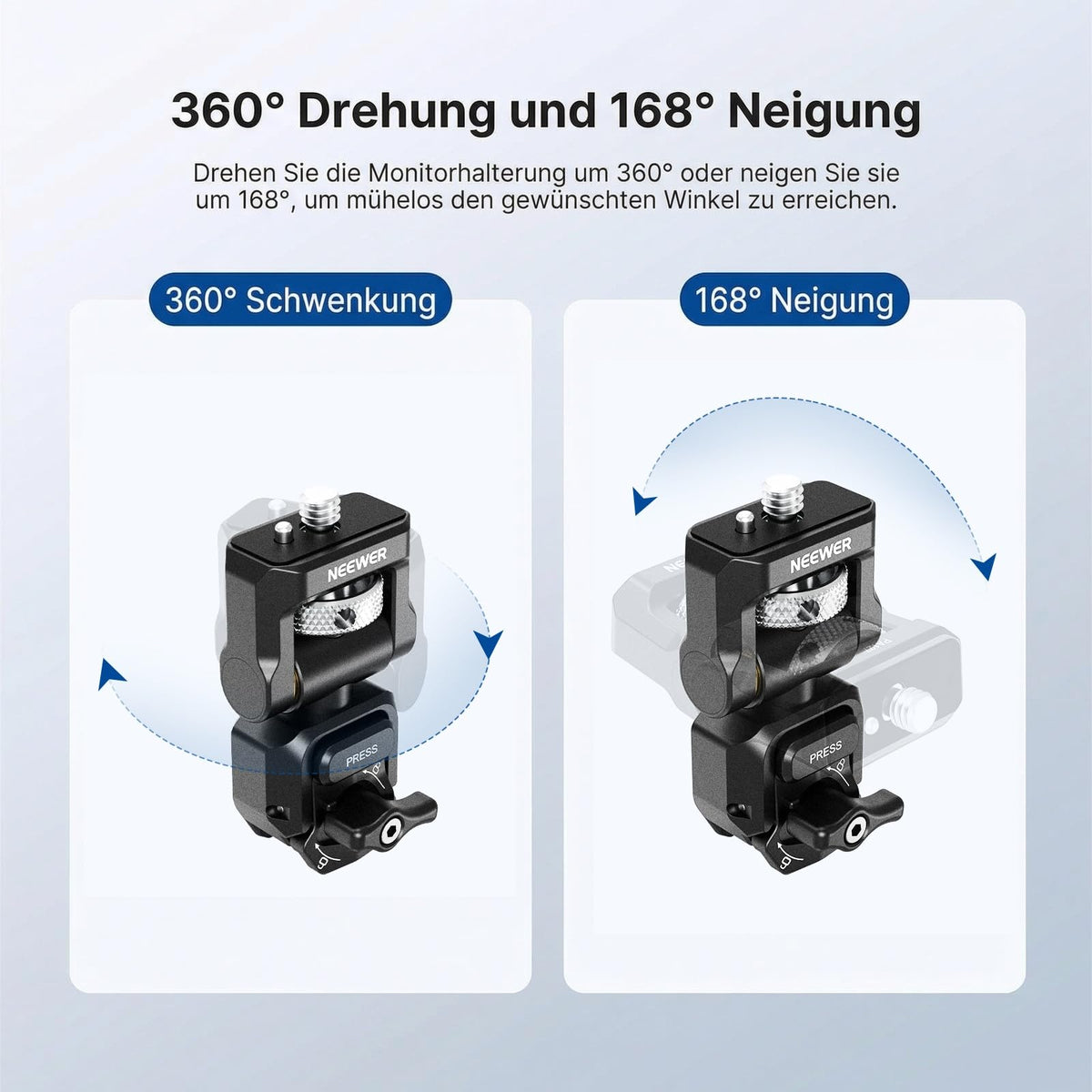 NEEWER suport rapid pentru monitor, montare pentru suport de telefon, stabilizator video, accesorii pentru fotografie mobilă compatibile cu iPhone, Samsung, Android, cameră F700, monitor de câmp, PA127 - 10107830