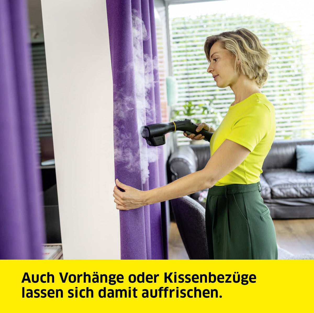Kärcher steam iron for all ironable garments and home textiles such as curtains or pillowcases, for smoothing with steam and refreshing, original accessory for Kärcher steam cleaners. - 2.863-332.0