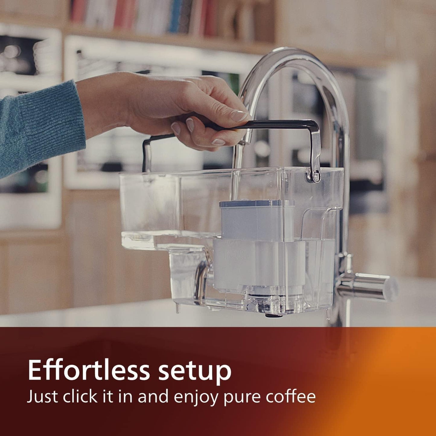 Philips AquaClean filter, limescale protection, natural limescale removal, improved coffee taste, easy installation, up to 5,000 cups without descaling, Click&Go system, 2x filters in a set (CA6903/22)