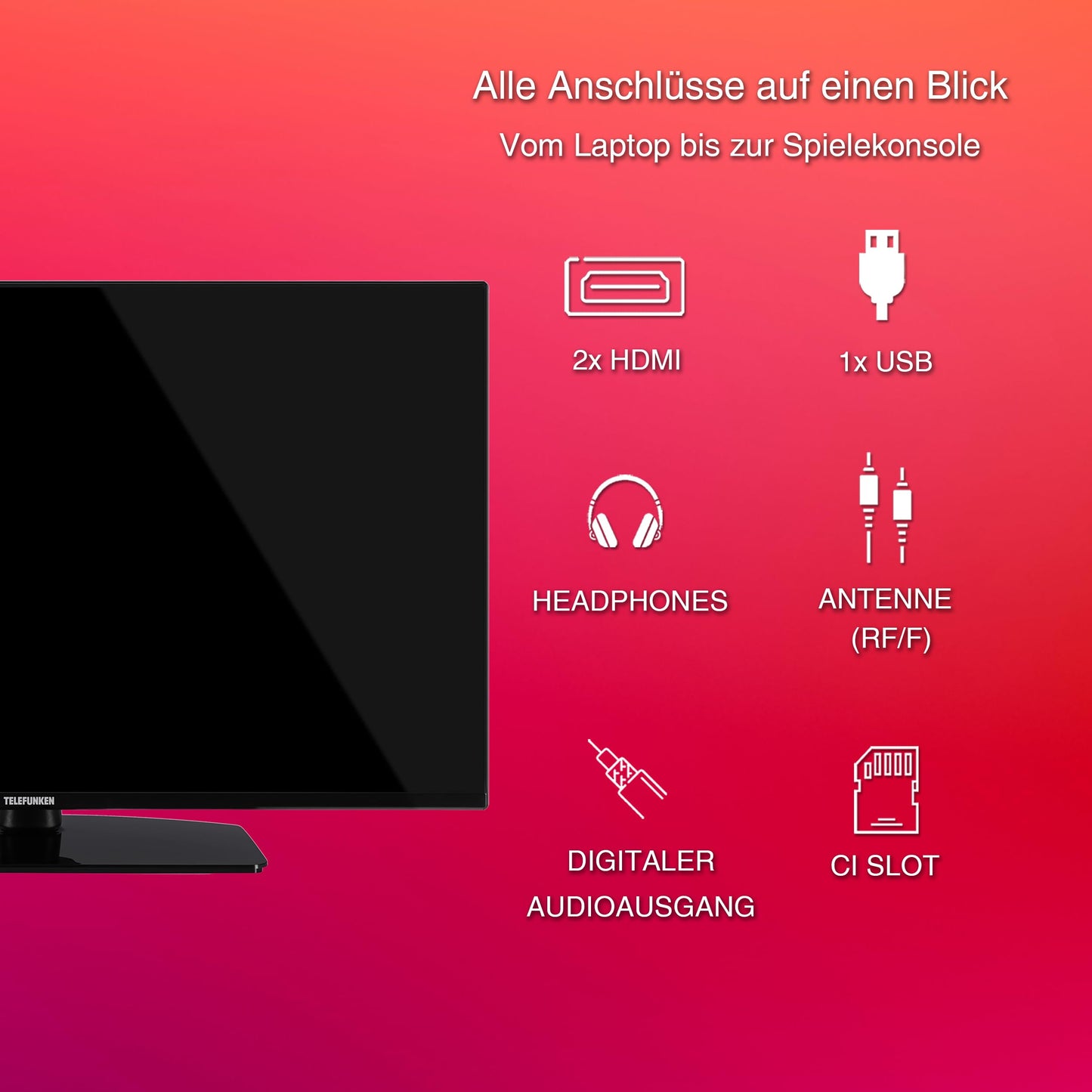 TELEFUNKEN XF40N750M 40 inch TV Full HD TV with 102 cm screen diagonal and integrated triple tuner, LED TV black (2026)