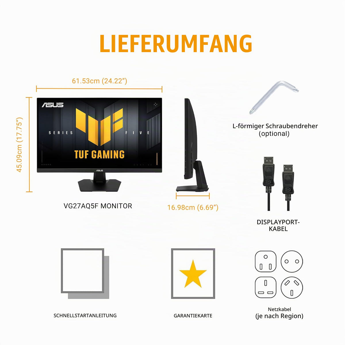 ASUS TUF Gaming VG27AQ5FZ Monitor de gaming QHD de 27 inch 220Hz Fast IPS - 90LM0D50-B03171