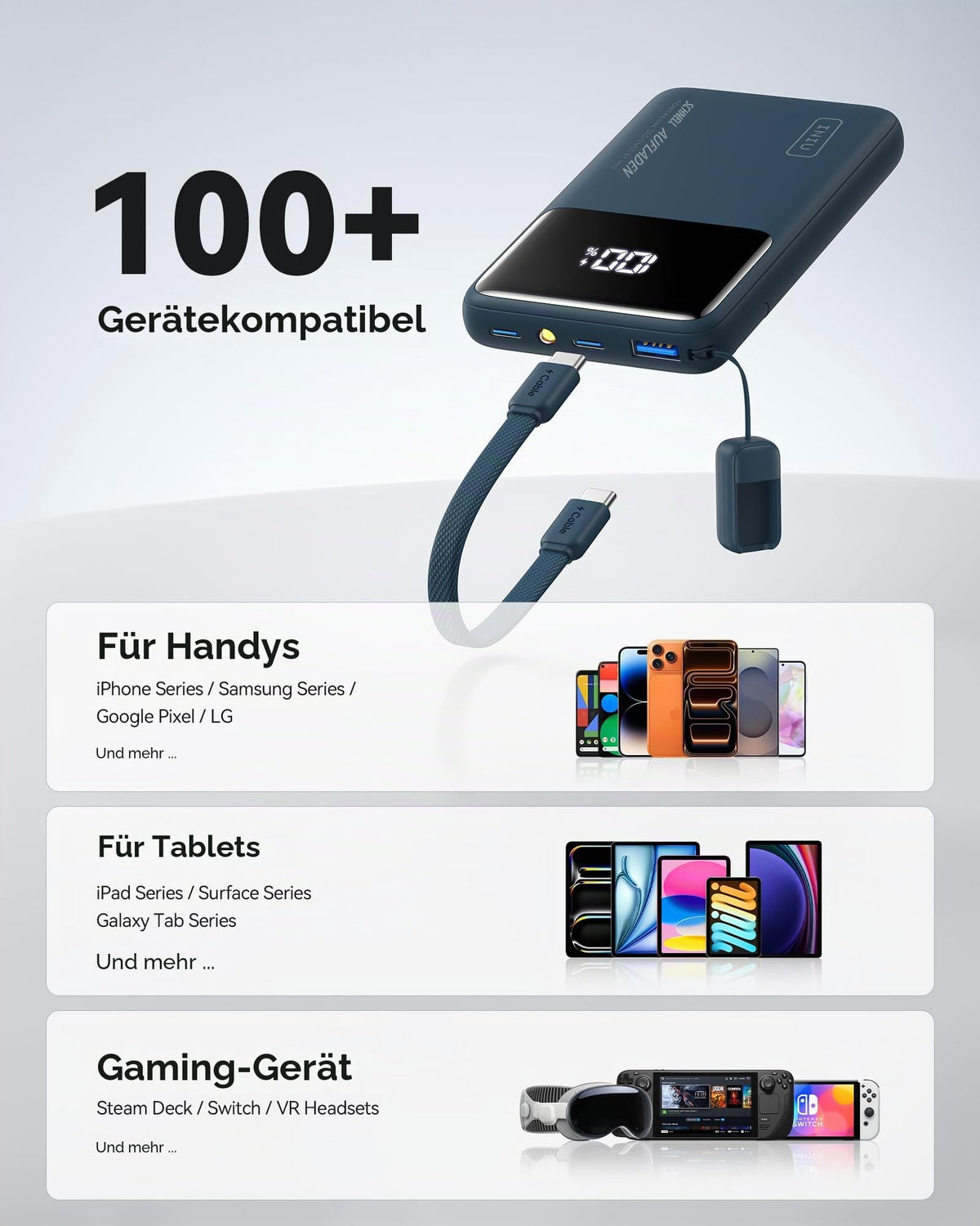 INIU 10000mAh Power Bank, Mini 45W Fast Charging Travel Gadgets PowerBank - P55