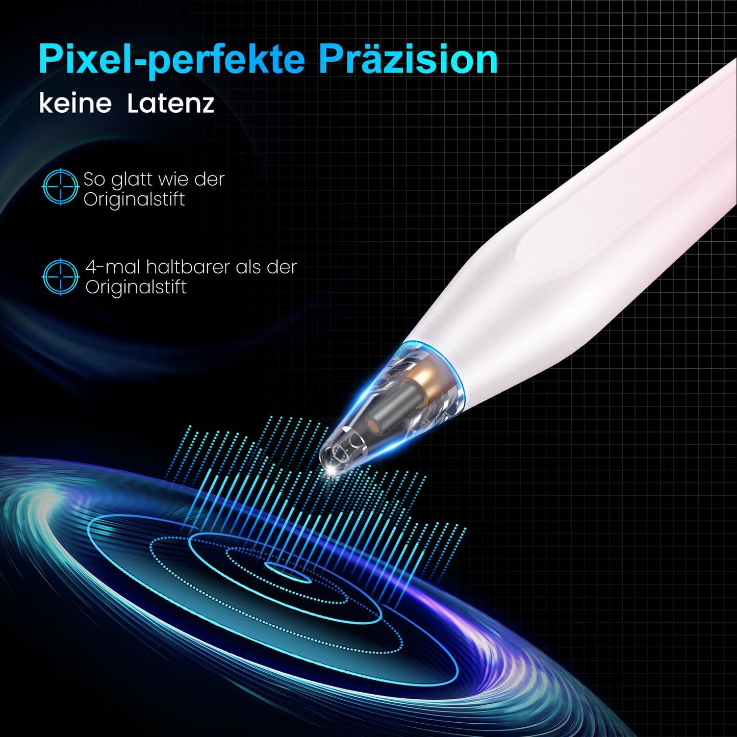 Pen for iPad 2018-2026, 2X Fast Charge Palm Rejection-Gradient Purple - V