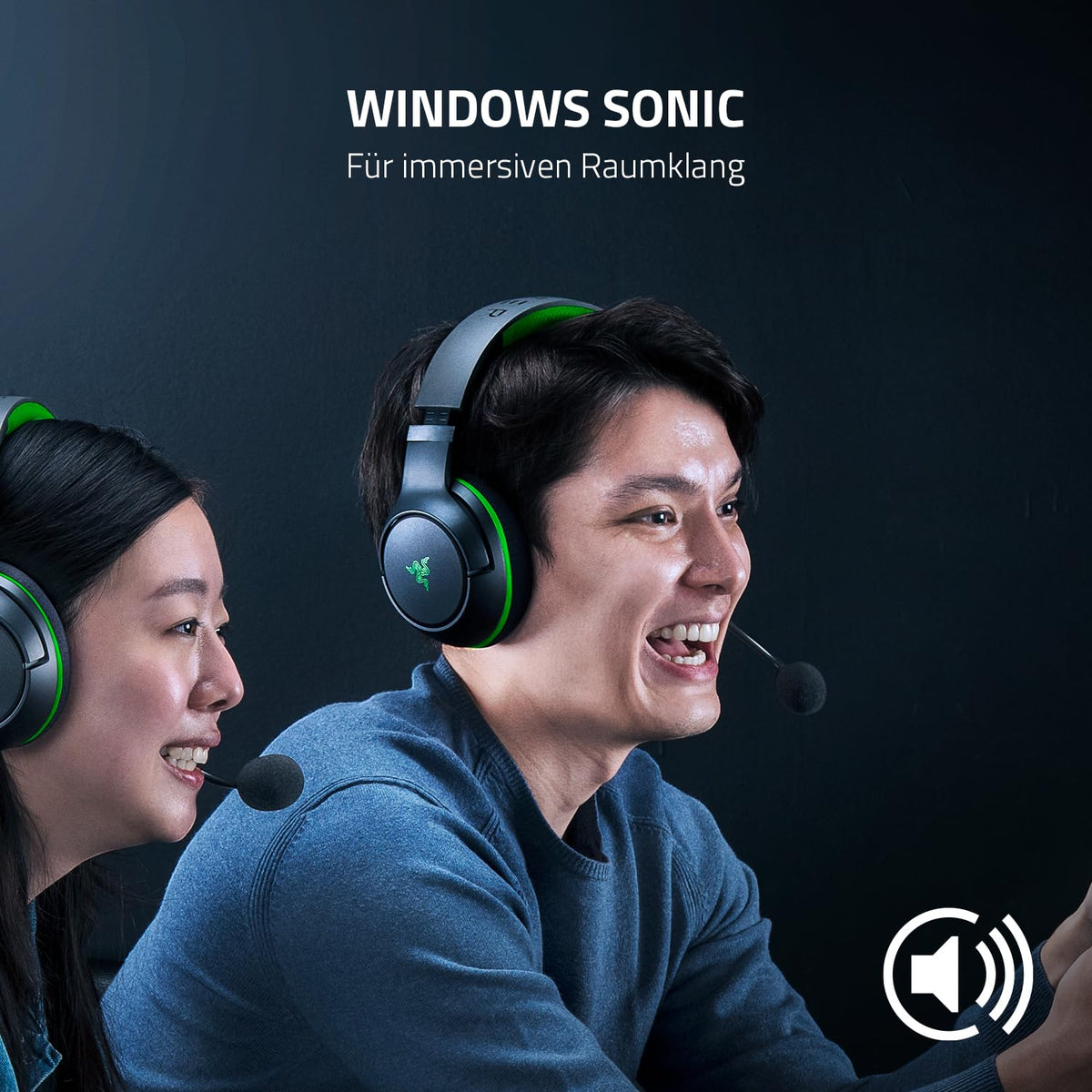 Razer Kaira - Căști de gaming fără fir pentru Xbox Series X/S + Xbox One + PC (Headset wireless, driver de 50 mm, microfon cardioid, Xbox Wireless) Negru-Verde
