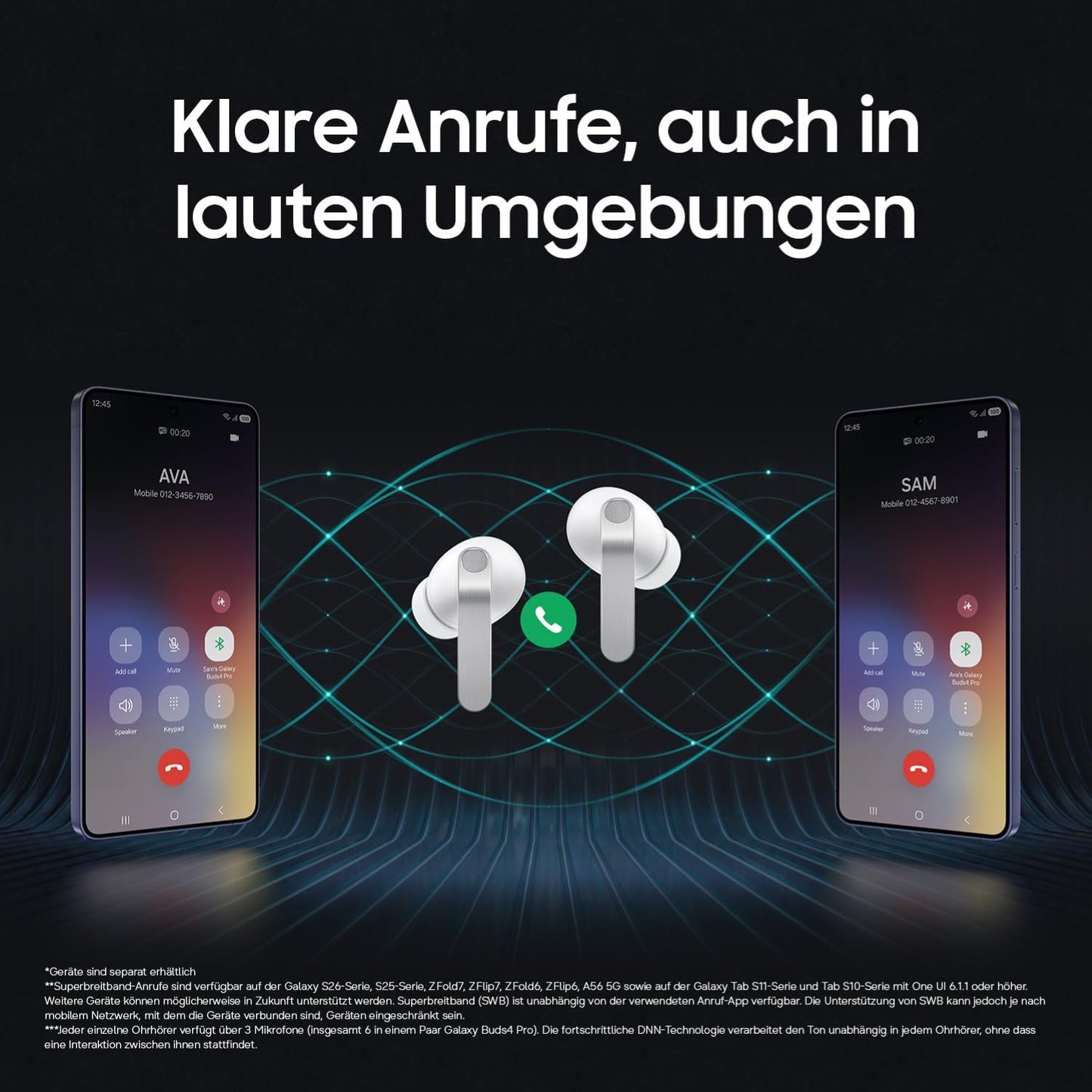 Samsung Galaxy Buds4 Pro, Hi-Fi Wireless Bluetooth Headphones, 2-Way Speaker, Adaptive Noise Canceling, In-Ear Earphones, 360 Audio, AI Agent with Voice Control, Black - SM-R640