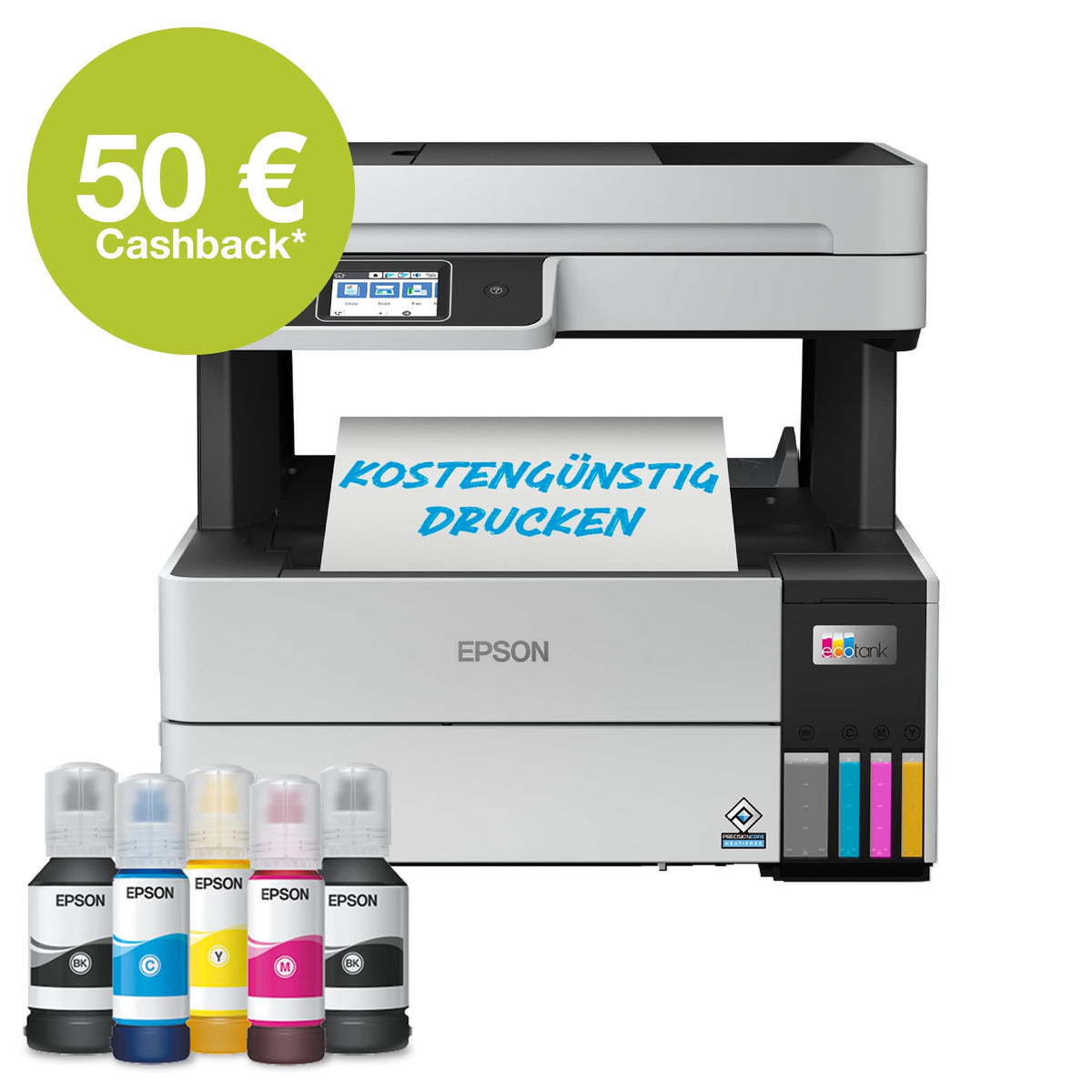 Epson EcoTank ET-5170 Ink Tank Printer | for small offices & businesses | WiFi & Ethernet | A4 | Print, Copy, Scan, Fax | Duplex Printing | 6.1 cm Touchscreen | ADF