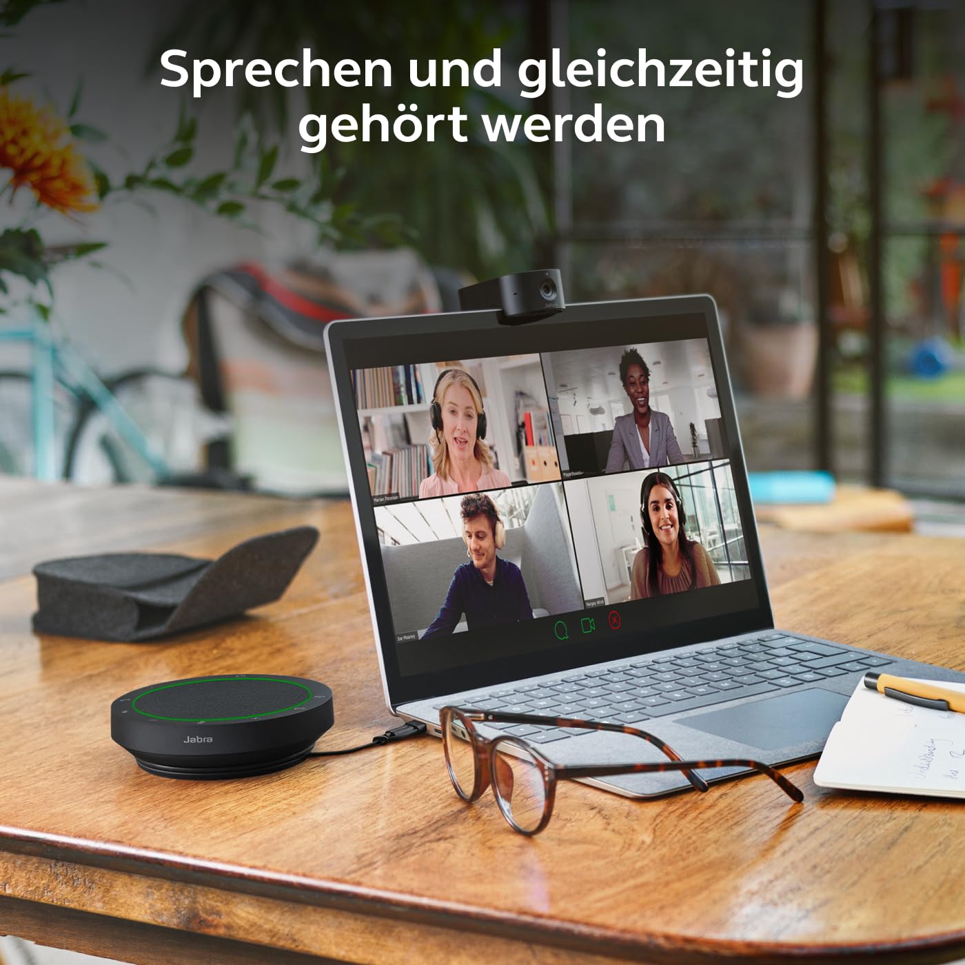 Jabra Speak2 55 Bluetooth Handsfree Solution, 4 Noise Canceling Microphones, 50mm Full Range Speaker, Wide Range Audio, Compact, Portable - Zoom and Google Meet Certified, Dark Gray - 2755-209