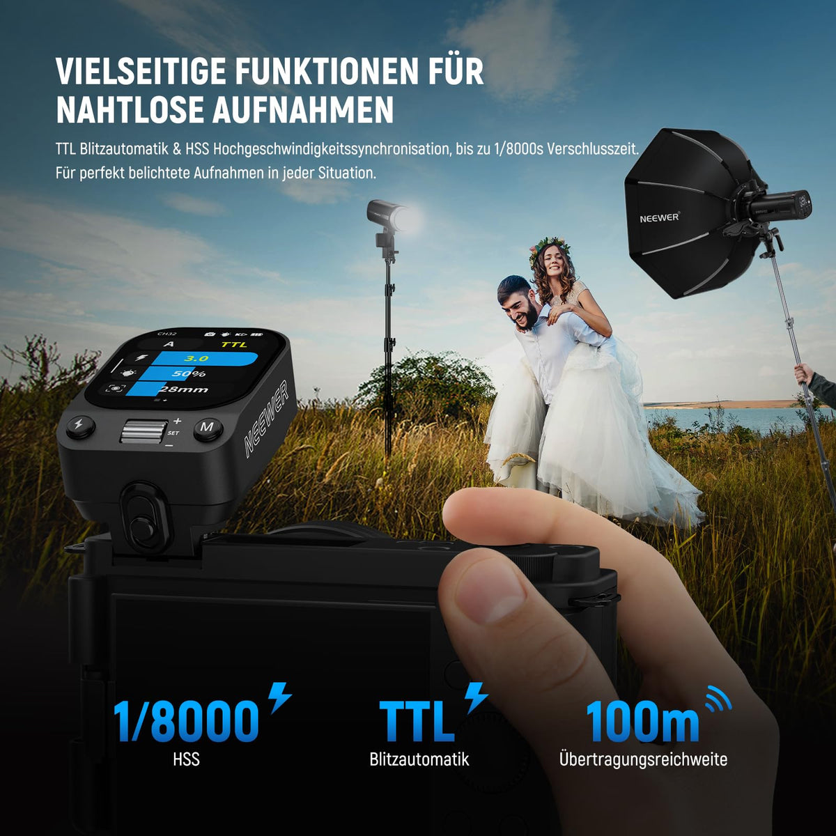 NEEWER QZ-S 2,4G TTL Funk Blitz Flash Auslöser compatibil cu Sony Godox