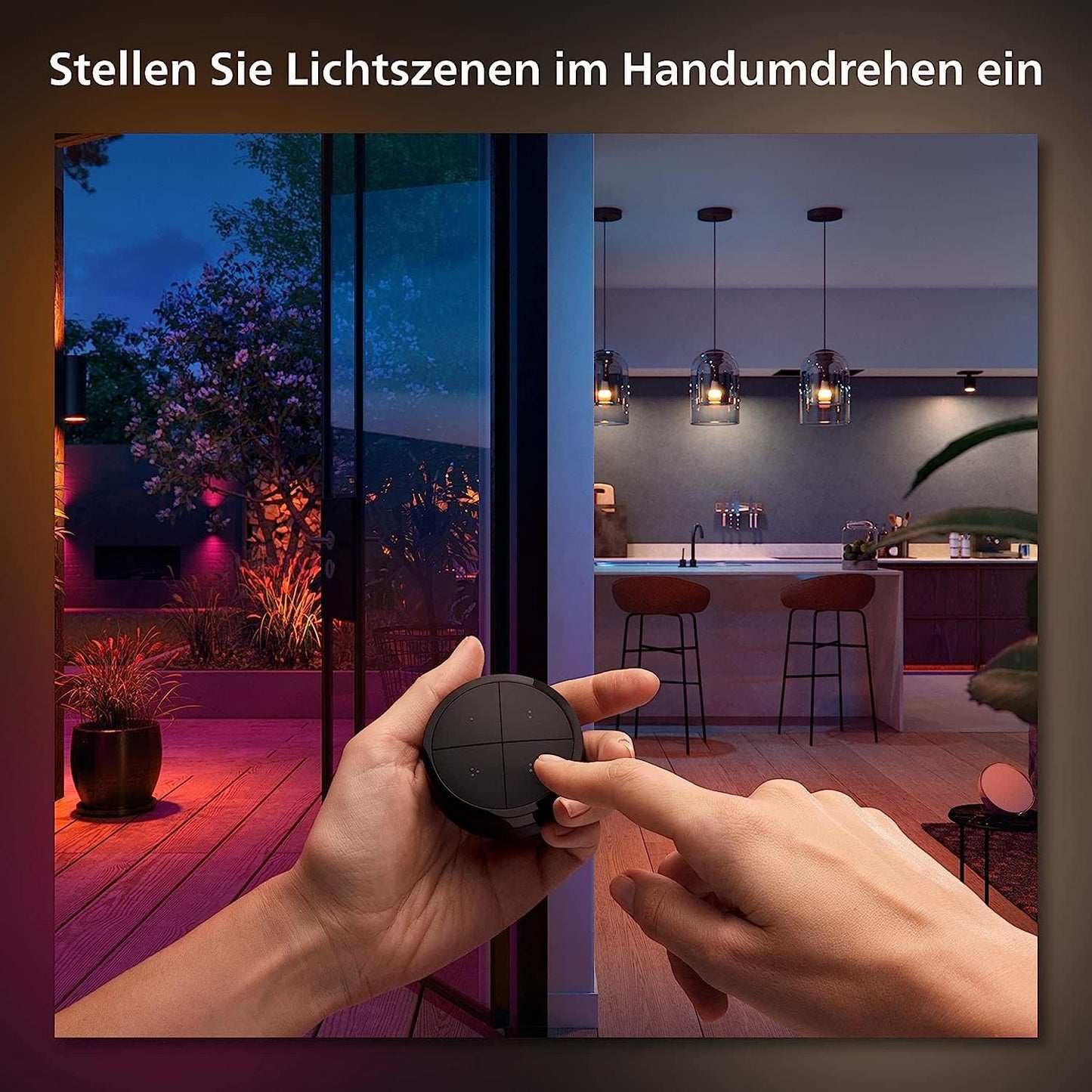 Philips Hue Tap Dial switch for Hue lighting systems, smart dimmer for controlling lights, wireless light switch without installation, black - 929003500201
