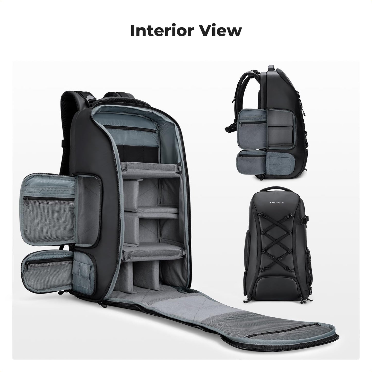 K&F CONCEPT Photo Backpack Large Camera Backpack 30L Waterproof Camera Backpack with Rain Cover for DSLR SLR SLR Cameras Tripods 16 Inch Laptop - KF13.178V1