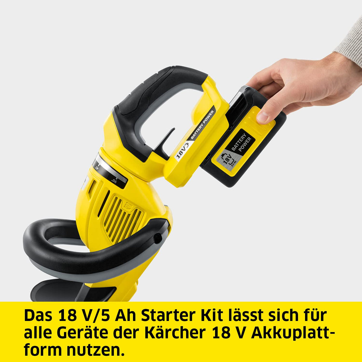 Kärcher 18 V Starter Kit 18/50, 5 Ah Battery with Fast Charger, Lithium-Ion, for Battery Power Platform, Black - 2.445-063.0