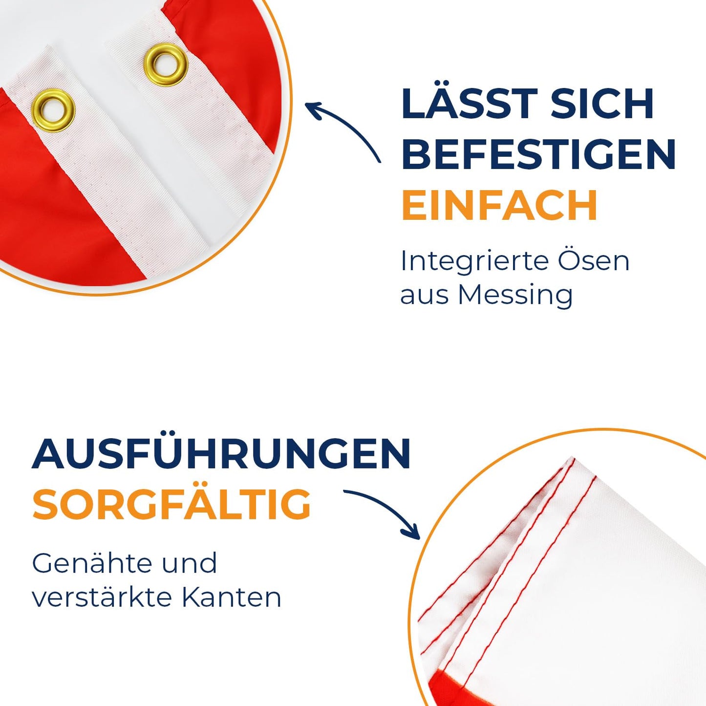 AZ FLAG - Austria Flag - 250x150 cm - Large Austrian Flag 100% Polyester with Brass Eyelets - 300g - K_15