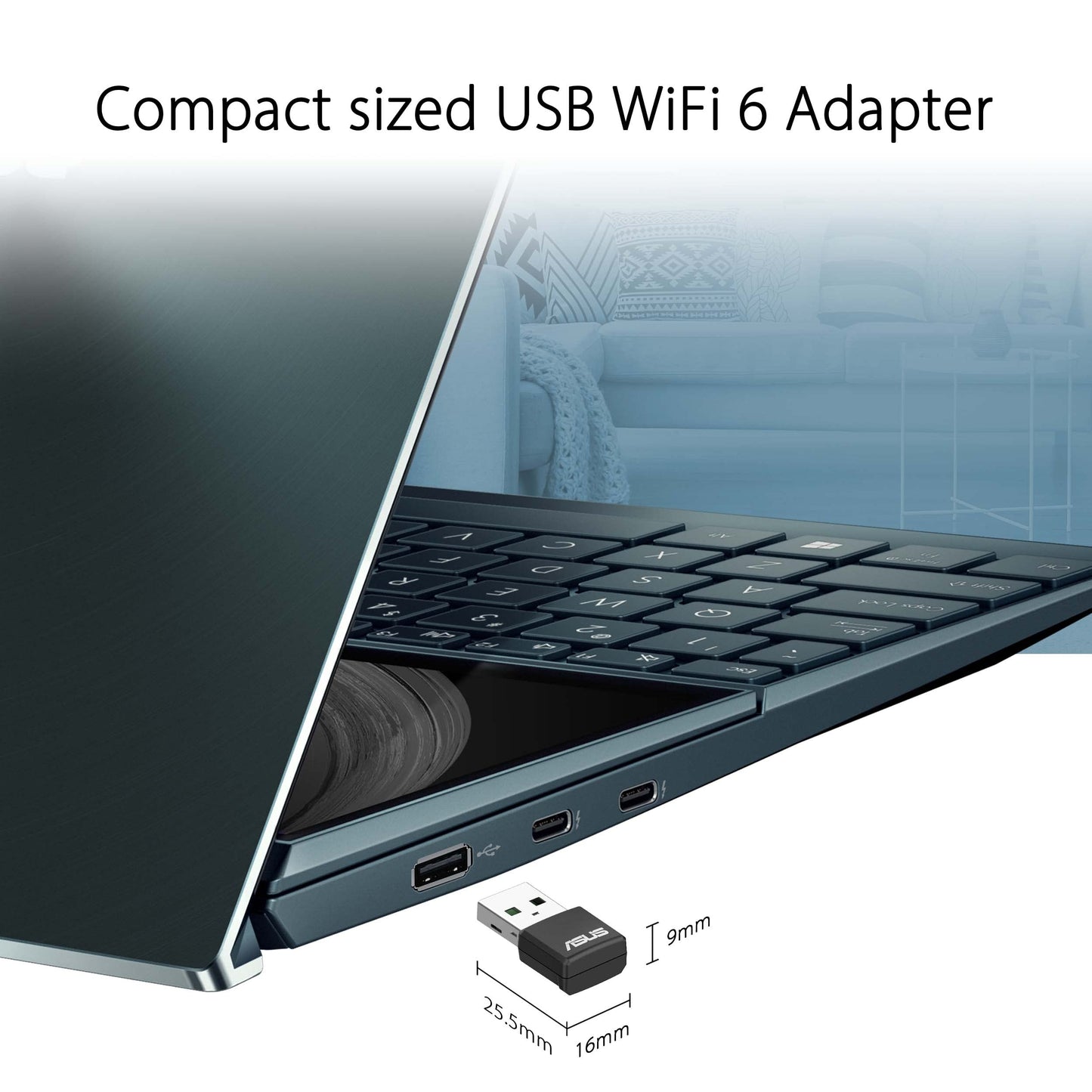 ASUS USB-AX55 Nano AX1800 Dual Band WiFi 6 USB Adapter (up to - 90IG06X0-MO0B00