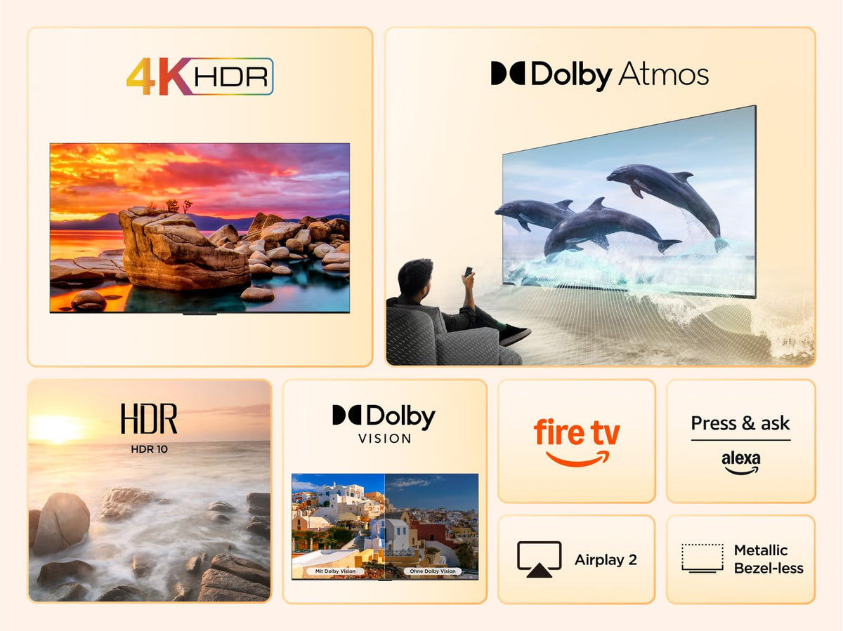 TCL 55PF650A 55-inch 4K Ultra HD, HDR TV, Smart LED Fire TV (Dolby Vision, Dolby Atmos, DTS, HDR 10, Alexa integrated, Airplay2, Miracast)