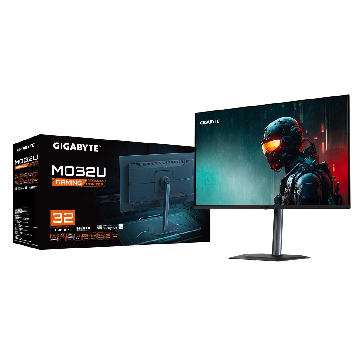 Gigabyte MO32U 31.5" OLED 4K UHD Gaming Monitor - 3840 x 2160, 165Hz, 0.03ms, 250 cd/m², Display HDR True Black 400, HDMI 2.1, DisplayPort 1.4