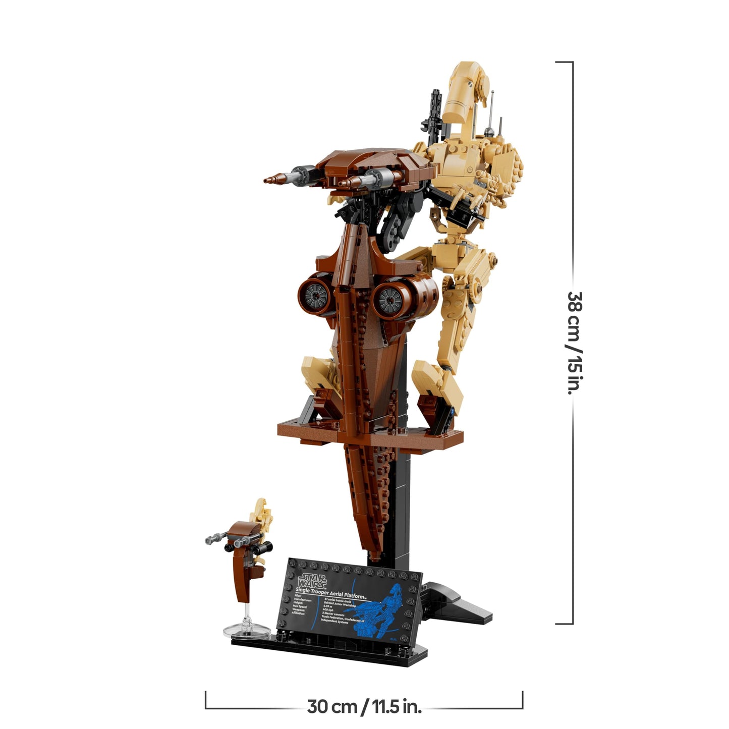 LEGO Star Wars 75428 Battle Droid with STAP building toy - play and display figure with speeder - collector's gift for boys aged 12 and over, teenagers and fans of The Phantom Menace
