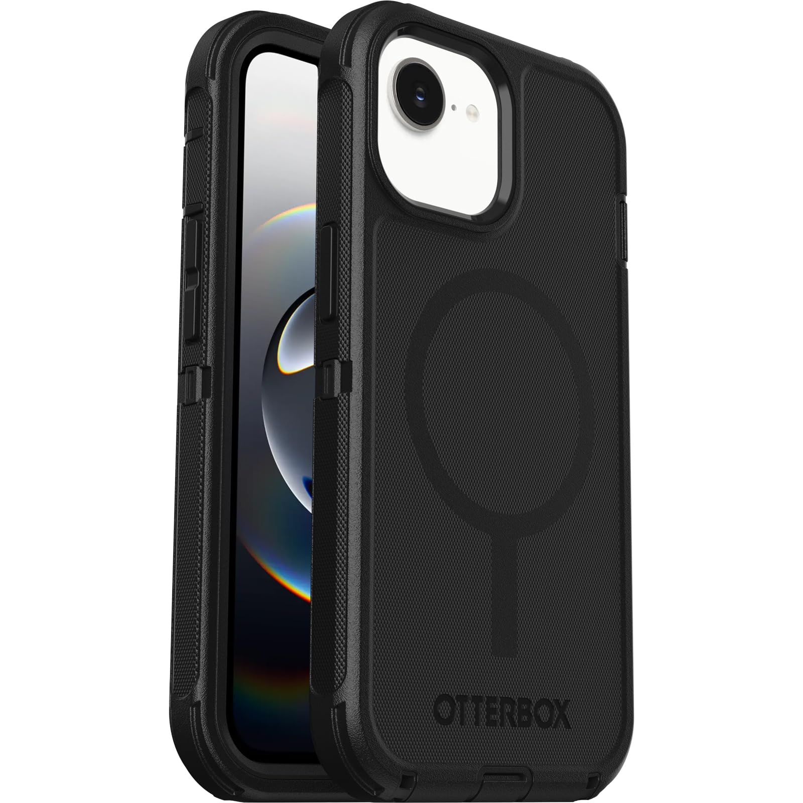 OtterBox Defender Series MagSafe Case for iPhone 17e, 16e, 15, 14, 13, Shockproof, Drop Proof, Extremely Heavy Duty Protective Case, 7X Military Grade Tested, Black - 77-97534
