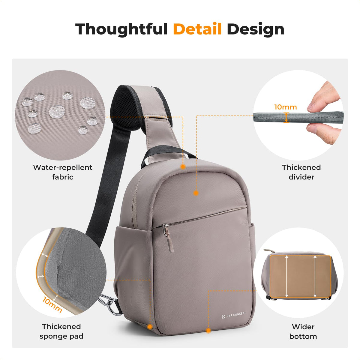 K&F CONCEPT Geantă pentru cameră, Geantă tip sling pentru cameră Rucsac foto mic - JPKF13.171V1US