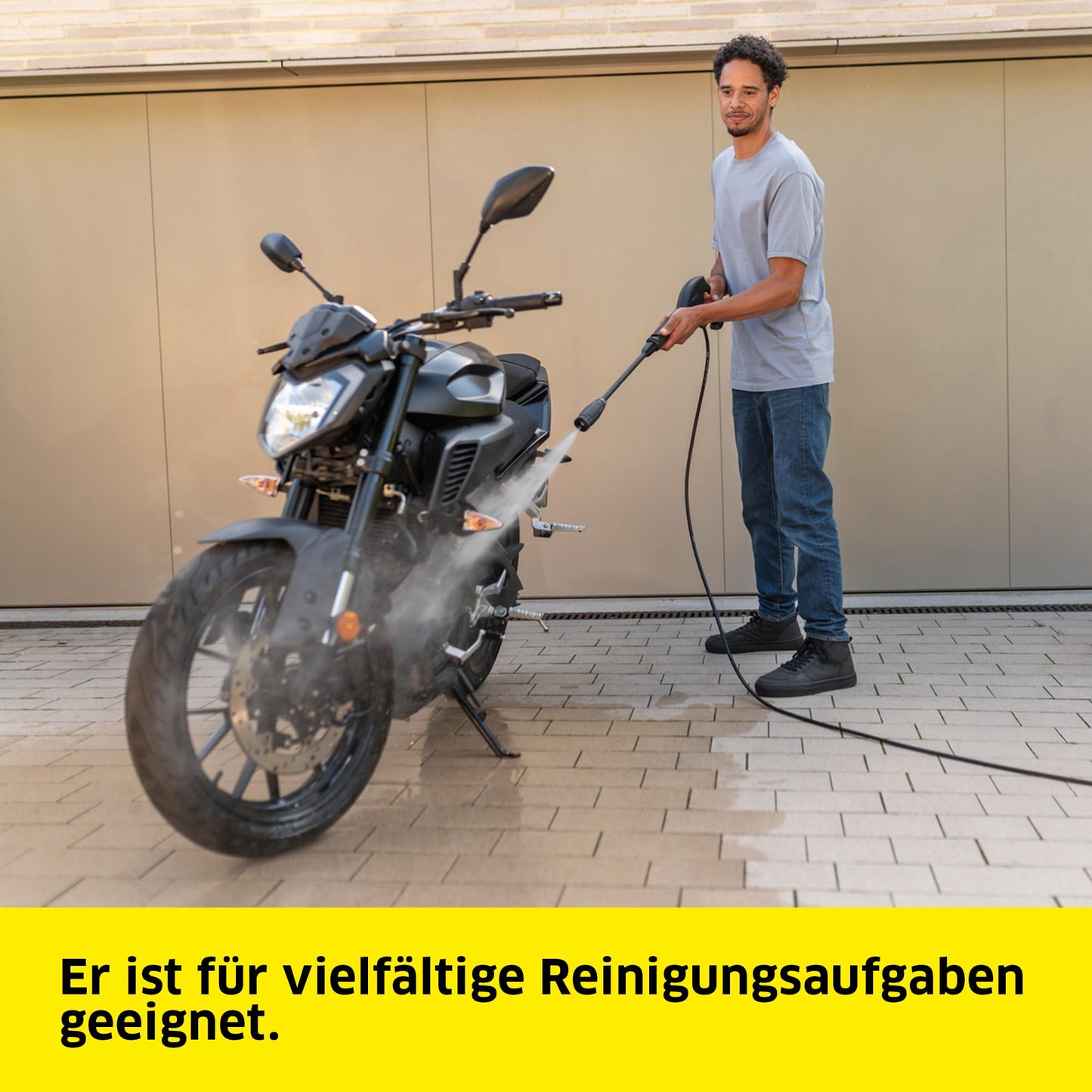 Kärcher high-pressure cleaner K 3 FJ, pressure: max. 120 bar, including foam nozzle for well-adhering foam and maximum dirt-dissolving power, yellow - 1.676-358.0