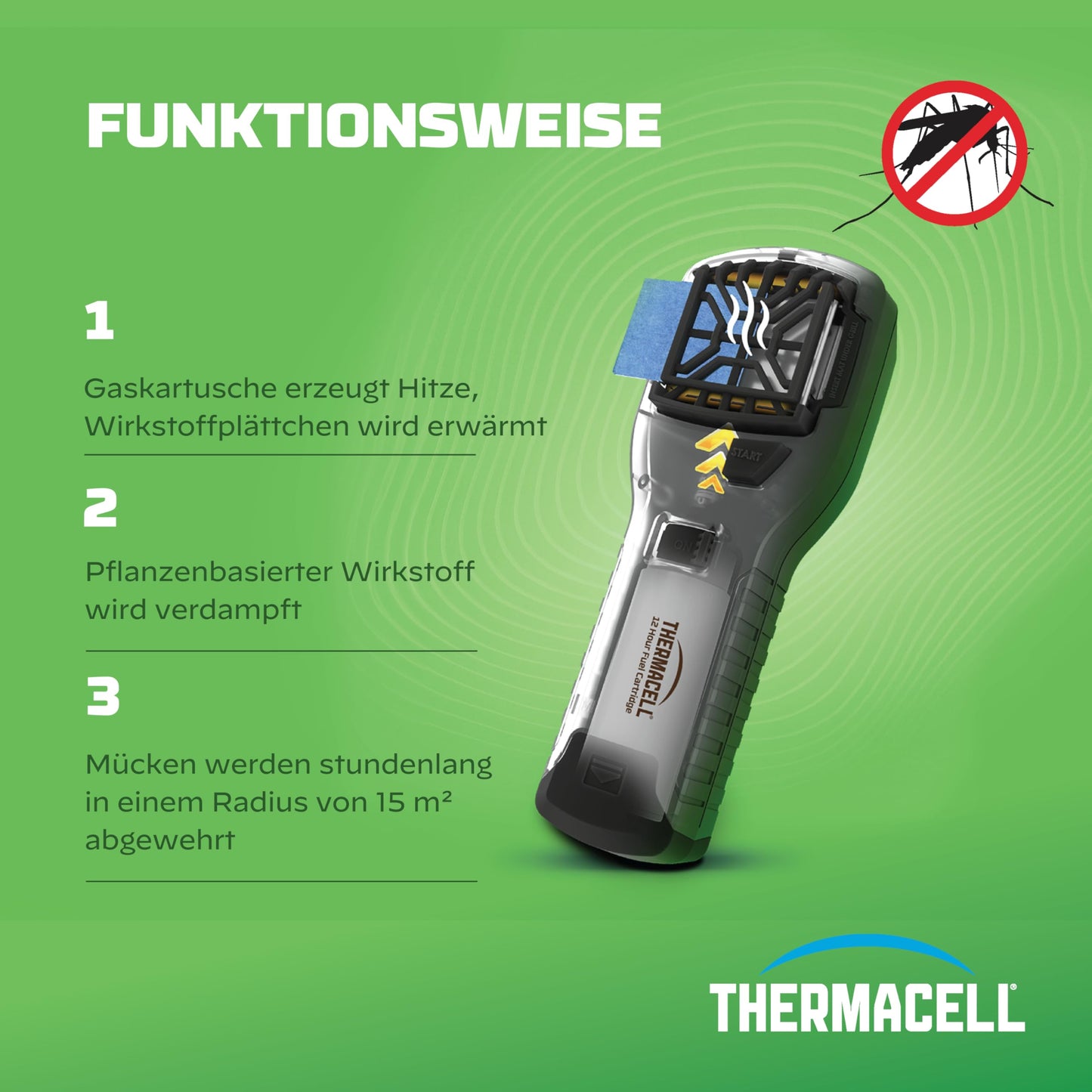 Thermacell mosquito repellent Proactive handheld device innovative mosquito repellent handheld device, ideal for outdoor activities such as camping, fishing or hunting 1 piece - 86601984