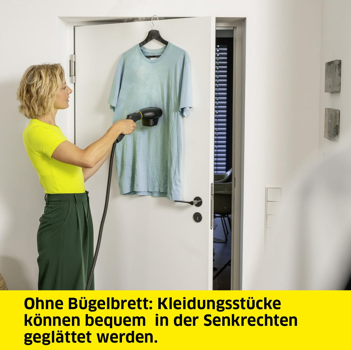 Kärcher steam iron for all ironable garments and home textiles such as curtains or pillowcases, for smoothing with steam and refreshing, original accessory for Kärcher steam cleaners. - 2.863-332.0