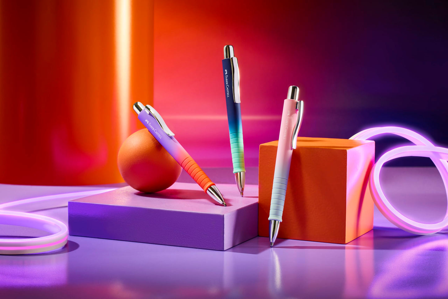 Faber-Castell - Poly Ball Punchy Melon ballpoint pen, 5 pieces - 205339